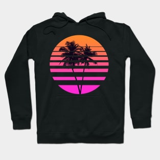 Tropical Palms in Retrowave Hoodie